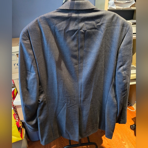 Ralph by Ralph Lauren Navy Blue Wool Houndstooth Men's Blazer - Picture 3 of 5